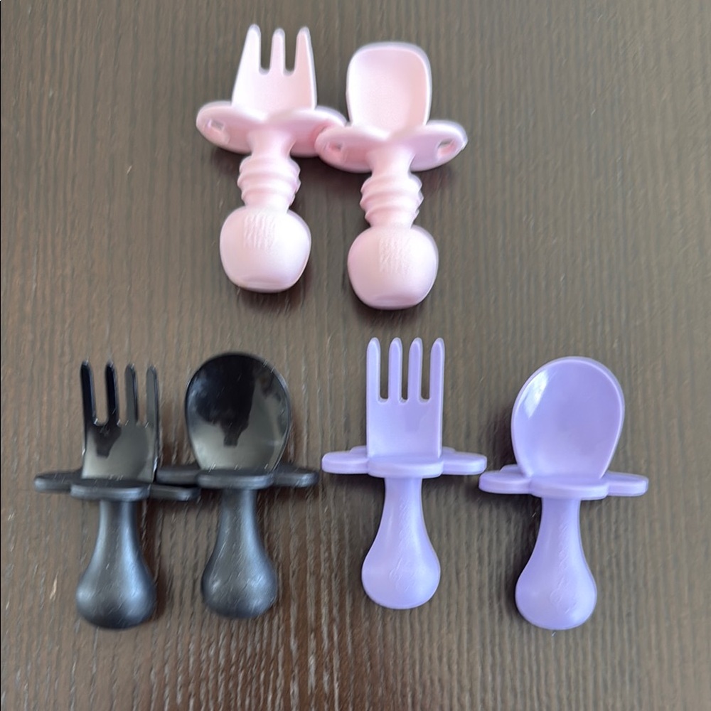 Bundle of Bumkins and Grabease Baby Utensil Sets! Self Feeding! Led Weaning